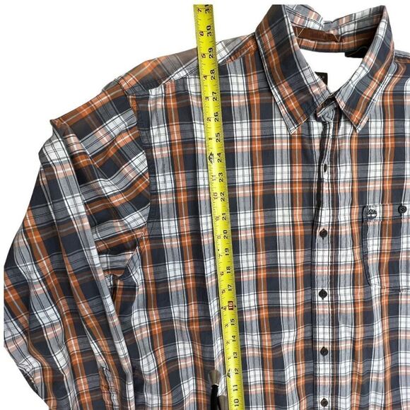 Timberland Shirt Plaid Button Down Men’s Large Brown COTTON Long Sleeve - Picture 5 of 8